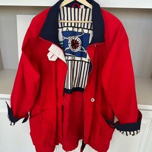 Red Nautical Jacket with Navy Accents